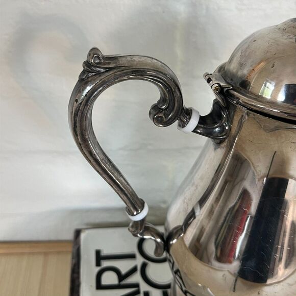 Vintage Leonard Silverplate Tea Pot with Ornate Floral Design - Picture 4 of 7